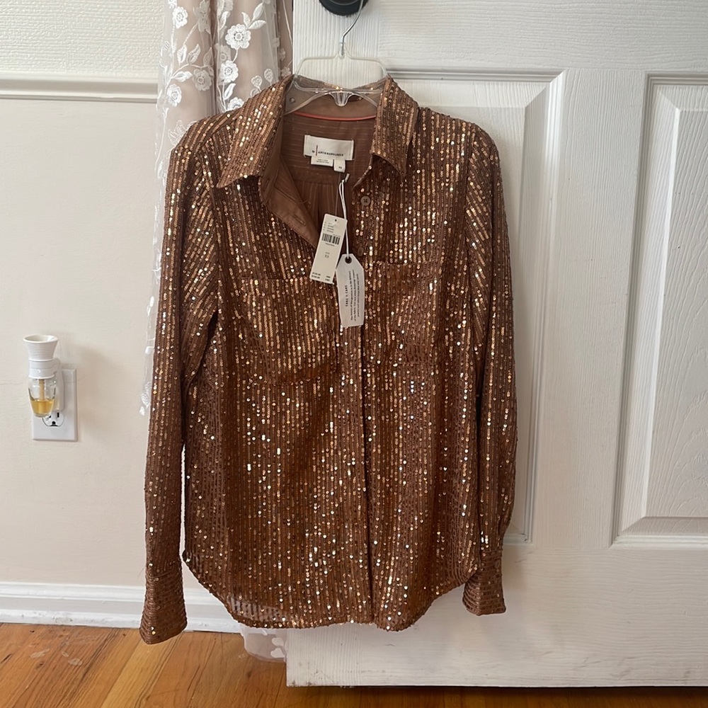 Anthropologie sequin blouse.